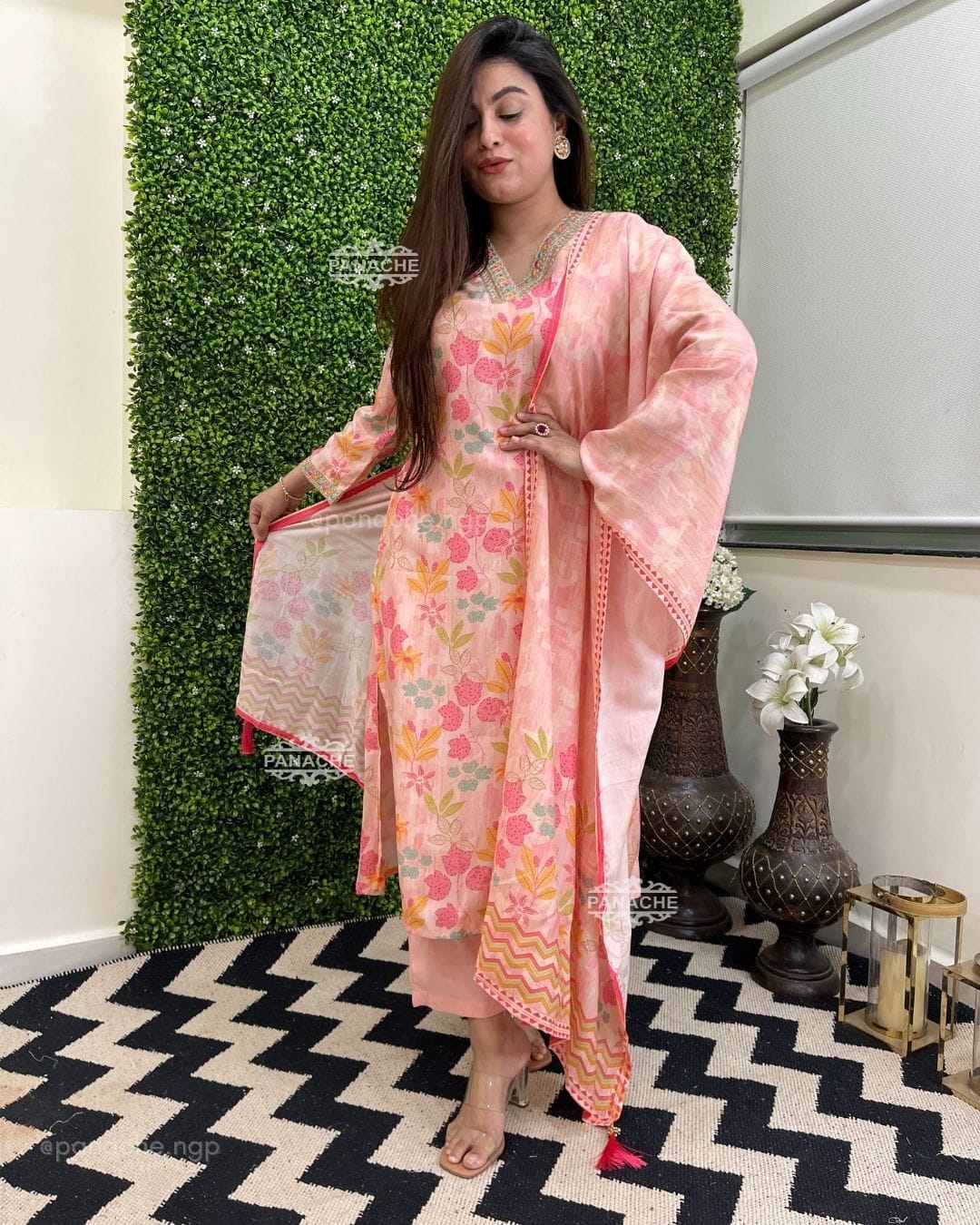 Kf Vi Gajal Natural Crepe Printed Kurti With Bottom Dupatta Wholesale Price In Surat